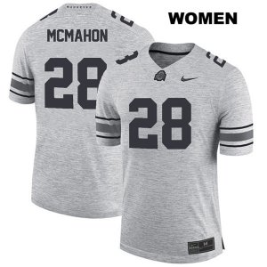 Women's NCAA Ohio State Buckeyes Amari McMahon #28 College Stitched Authentic Nike Gray Football Jersey WT20P14LP